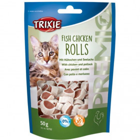 Лакомство за котки Trixie Fish Chicken Rolls хапки   с риба и пилешко месо