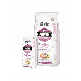 Холистична суха храна Brit Fresh Chicken with Potato Puppy Healthy Growth за подрастващи кученца, с прясно пилешко месо и картофи 