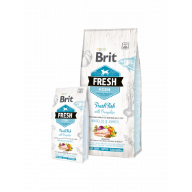 Холистична храна Brit Fresh Fish with Pumpkin Adult Large Muscles & Joints за кучета от големите породи, с прясна риба и тиква