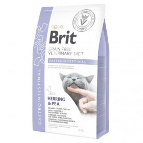 Πълнoцeннa, cyxa xpaнa Brit GF Veterinary Diets Cat Gastrointestinal-Low fat за котки с храносмилателни разстройства с ниско съдържание на мазнини, БЕЗ ЗЪРНЕНИ КУЛТУРИ, с Хернга и грах