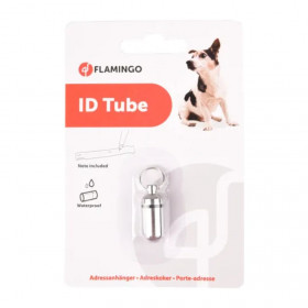 Водоустойчив медальон Flamingo Address tube Tula за куче с място за адрес