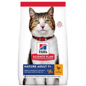 Суха храна за котки над 7 години- Hill's Science Plan Mature Adult 7+ с пилешко опаковка 10 кг + подарък  двулицева чанта