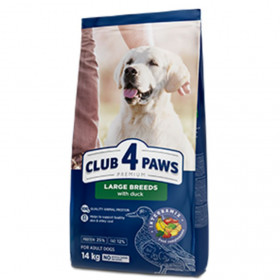 Премиум суха храна за кучета от големи породи  CLUB 4 PAWS Premium Duck for large breeds с Патешко месо