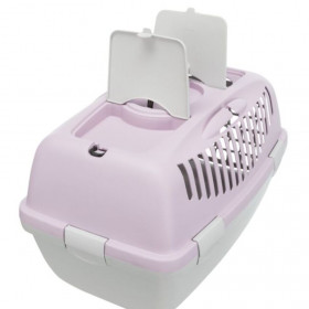 Транспортна клетка Trixie Capri 2 Transport box подходяща за котки и малки породи кучета до 6 кг в светлолилав цвят