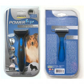 Грууминг инструмент за дългокосмести кучета Croci Powerfur Groomer за премахване на подкосъма S размер