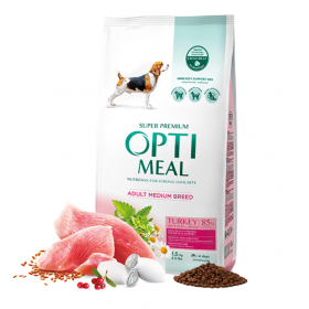 Пълноценна суха храна OPTIMEAL Dog medium breeds turkey за кучета от средни породи с пуешко месо
