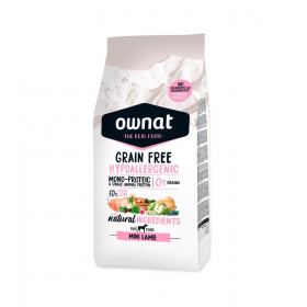 Натурална суха храна OWNAT GRAIN FREE HYPO MINI LAMB MONOPROTEIN - хипоалергенна формула БЕЗ зърнени култури, с 50% прясно агнешко 