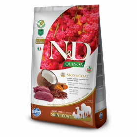 Суха храна за кучета N&D DOG QUINOA SKIN&COAT MEDIUM & MAXI ADULT VENISON - с еленско, киноа и кокос 