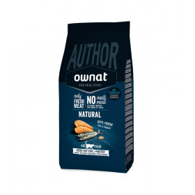 Ултpa пpeмиyм cyxa xpaнa за котки OWNAT AUTHOR FRESH OILY FISH & POULTRY - със 25% съдържание на месо от мазна риба, 25% пилешко месо и 10% патица, с годжи бери и джинджифил