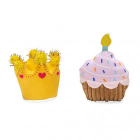 Празнична котешка играчка Beeztees Party Cupcake and Crown корона и мъфин