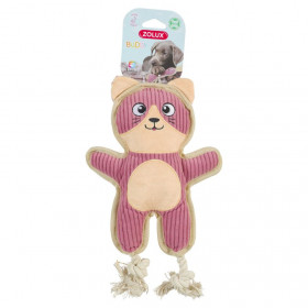 Плюшена кучешка играчка Zolux Buddy plush toy Cat розова котка с въжета за дърпане