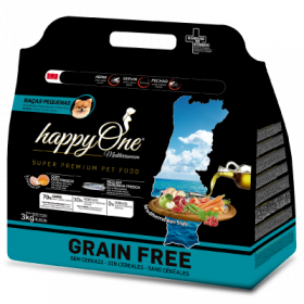 Средиземноморска храна HappyOne MEDITERRANEUM Small breeds, БЕЗ ЗЪРНО, за пораснали кучета от малки породи със сардини, зехтин, яйца и нар