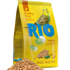 Пълноценна храна за периода на линеене RIO Moulting period feed budgies за вълнисти папагали, със сусам и водорасли + Омега 3 и 6