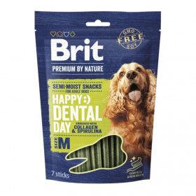 Дентални пръчици за кучета  Brit Premium by Nature Dog Dental Snacks, обогатени с  колаген и спирулина