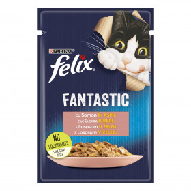Храна  в пауч  за коте PURINA FELIX Fantastic Сьомга 85гр.