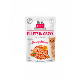 Brit Care Cat Pouch SAVORY SALMON in Gravy - пауч за котки със сьомга в сос