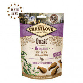 Полувлажни лакомства за куче Carnilove Semi-Moist Quail enriched with Oregano cъс 35% Пъдпъдък, обогатени с риган, БЕЗ ЗЪРНЕНИ КУЛТУРИ