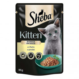 Пауч за подрастващи котенца  Sheba Junior пилешко месо в сос