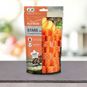 Монопротеиново лакомство за кучета Platinum STARS Salmon Dog 185g с мека текстура от 70% сьомга