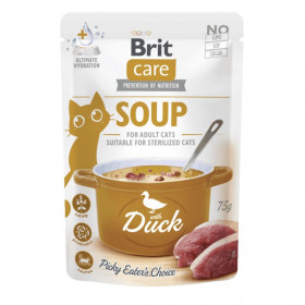 Супа за котки Brit Care Cat Soup with Duck фино патешко месо в бульон, БЕЗ зърнени култури