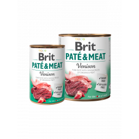 BRIT PATÉ & MEAT VENISON- консервирана храна за кучета с 26% прясно еленско месо и 24% пилешко месо