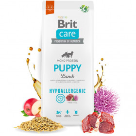 Супер премиум, хипоалергенна храна за кучета Brit Care Dog Mono Prtotein Hypoallergenic  Puppy, монопротеинна, с агнешко месо и бял трън 