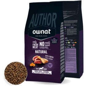 Ултpa пpeмиyм cyxa xpaнa за кучета OWNAT AUTHOR GRAIN FREE FRESH DUCK&CHICKEN cъc 30% иcтинcĸo, прясно патешко месо, 30% пилешко месо,  годжи бери и тиква, БЕЗ ЗЪРНЕНИ КУЛТУРИ, подходящ за всяка порода 