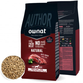 Ултра премиум суха храна за кучета OWNAT AUTHOR FRESH LAMB & PORK  с 30% истинско, прясно агнешко месо, 30% прясно свинско месо. броколи  и джинджифил, подходящ за всички породи 