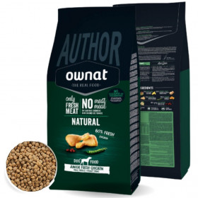 Ултра премиум суха храна за подрастващи кученца OWNAT AUTHOR JUNIOR FRESH CHICKEN моно протеин със 60% истинско, прясно пилешко месо, годжи бери и джинджифил