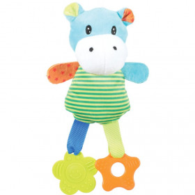 Екологична плюшена играчка за малки кученца  ZOLUX Puppy RIO Hippo  хипопотам с гризалка за зъбки 