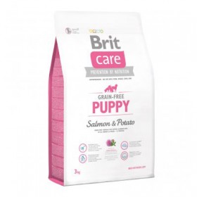 Супер премиум храна за подрастващи кученца Brit Care Dog Grain-free Puppy Salmon, Skin and Coat БЕЗ ЗЪРНЕНИ КУЛТУРИ, със сьомга, за здравословно развитие и подпомагане на имунитета 